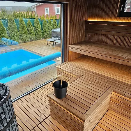 Dream House With Private Swimming Pool, Hot Tub And Sauna Palanga